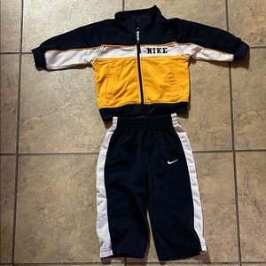 Nike Youth Black and Gold Tracksuit